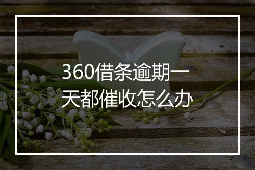 360借条逾期一天都催收怎么办