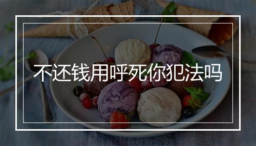 不还钱用呼死你犯法吗