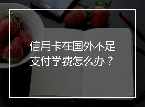 信用卡在国外不足支付学费怎么办？