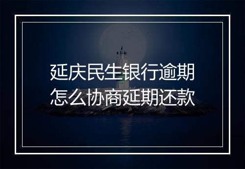 延庆民生银行逾期怎么协商延期还款
