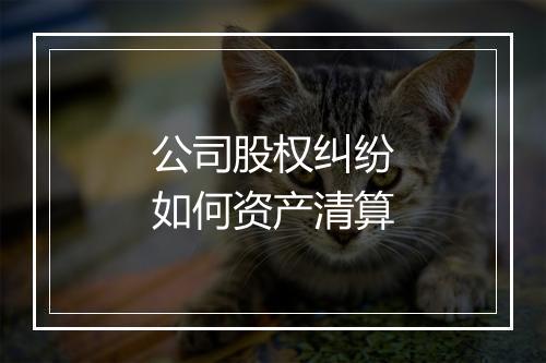 公司股权纠纷如何资产清算