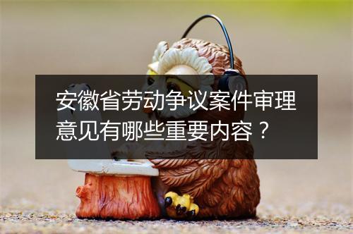 安徽省劳动争议案件审理意见有哪些重要内容？