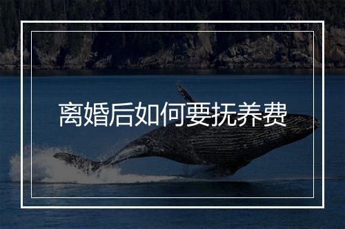 离婚后如何要抚养费