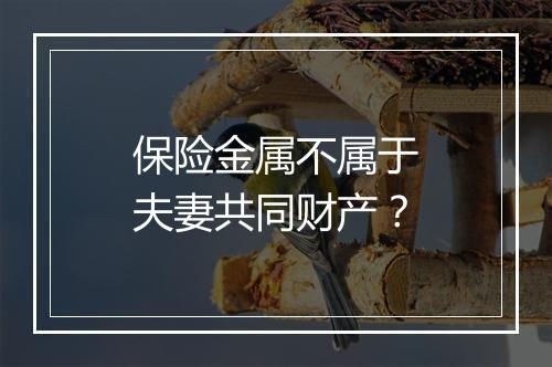 保险金属不属于夫妻共同财产？