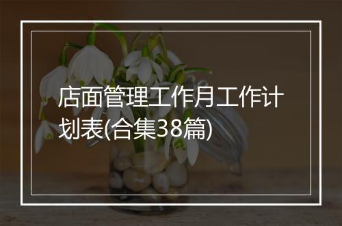 店面管理工作月工作计划表(合集38篇)