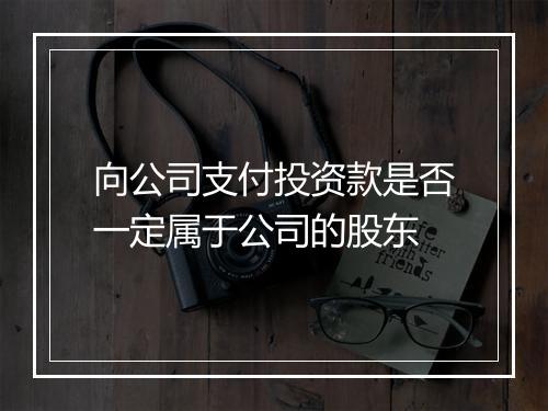 向公司支付投资款是否一定属于公司的股东