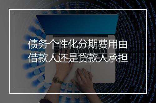 债务个性化分期费用由借款人还是贷款人承担