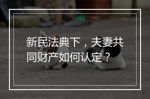 新民法典下，夫妻共同财产如何认定？