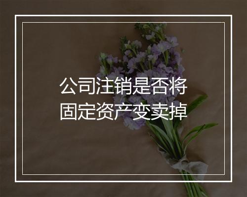 公司注销是否将固定资产变卖掉