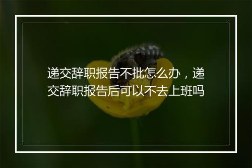 递交辞职报告不批怎么办，递交辞职报告后可以不去上班吗