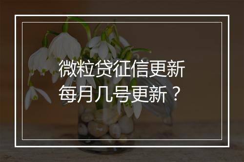 微粒贷征信更新每月几号更新？