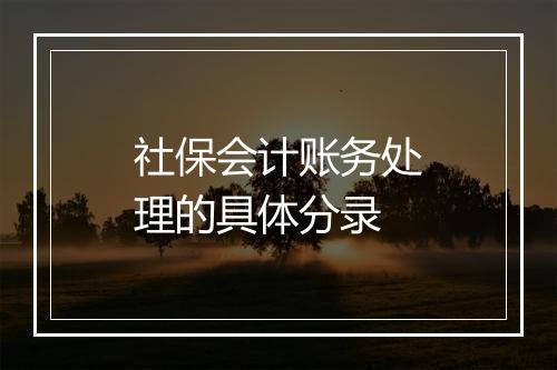 社保会计账务处理的具体分录