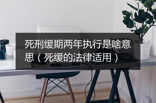 死刑缓期两年执行是啥意思（死缓的法律适用）