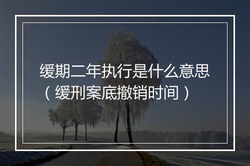缓期二年执行是什么意思（缓刑案底撤销时间）