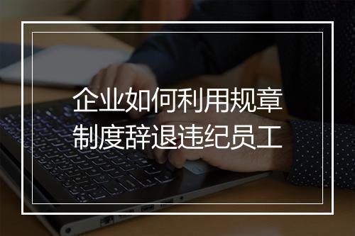企业如何利用规章制度辞退违纪员工