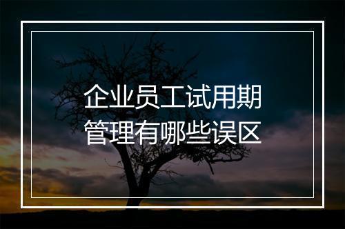 企业员工试用期管理有哪些误区