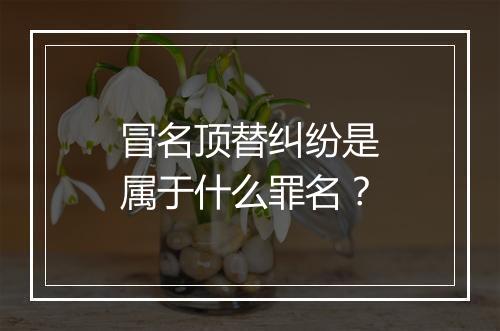 冒名顶替纠纷是属于什么罪名？