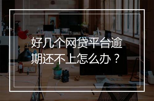 好几个网贷平台逾期还不上怎么办？