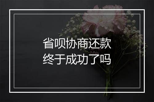 省呗协商还款终于成功了吗