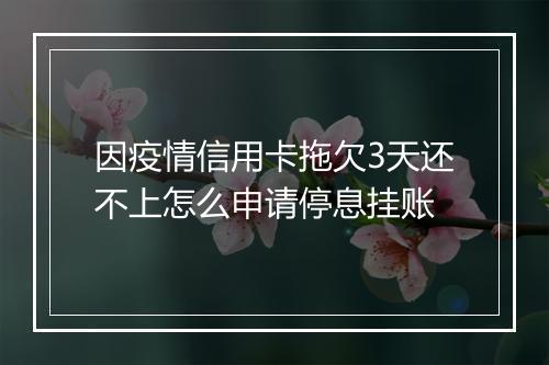 因疫情信用卡拖欠3天还不上怎么申请停息挂账