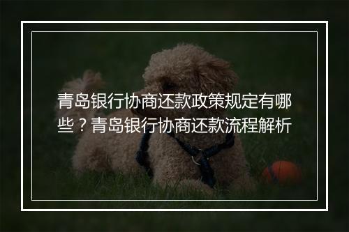 青岛银行协商还款政策规定有哪些？青岛银行协商还款流程解析