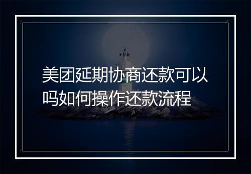 美团延期协商还款可以吗如何操作还款流程