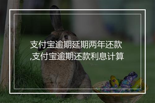 支付宝逾期延期两年还款 ,支付宝逾期还款利息计算