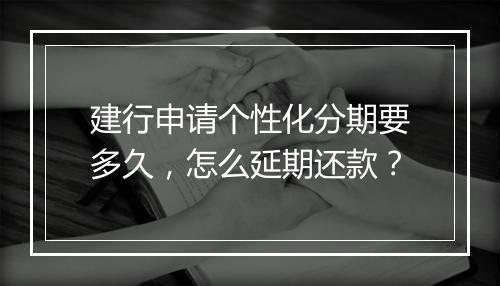 建行申请个性化分期要多久，怎么延期还款？