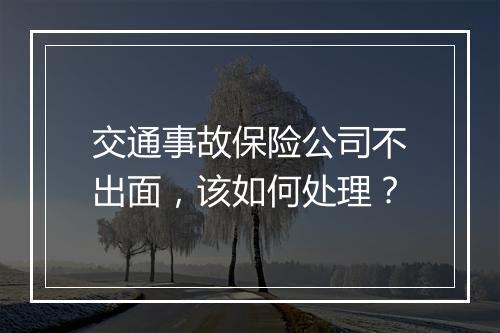 交通事故保险公司不出面，该如何处理？