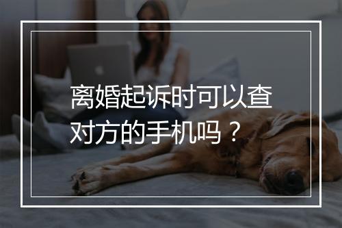离婚起诉时可以查对方的手机吗？