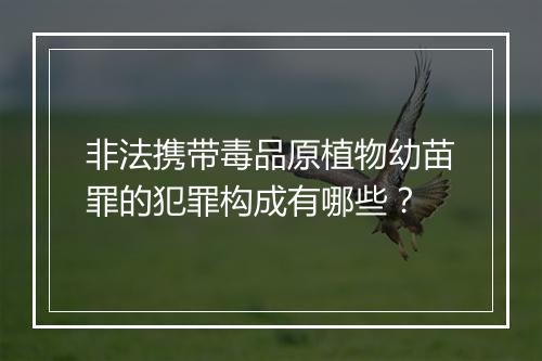 非法携带毒品原植物幼苗罪的犯罪构成有哪些？