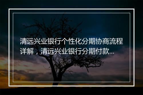清远兴业银行个性化分期协商流程详解，清远兴业银行分期付款条件说明