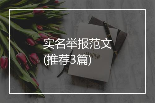 实名举报范文(推荐3篇)