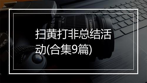 扫黄打非总结活动(合集9篇)
