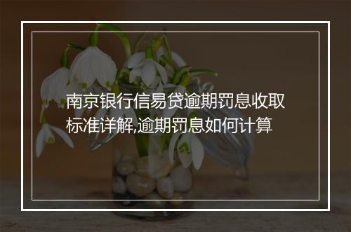 南京银行信易贷逾期罚息收取标准详解,逾期罚息如何计算
