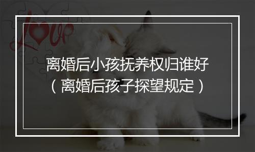 离婚后小孩抚养权归谁好（离婚后孩子探望规定）
