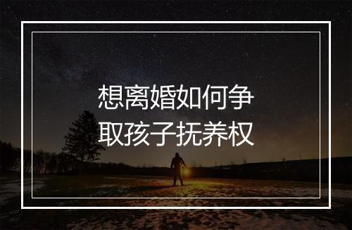想离婚如何争取孩子抚养权