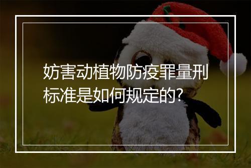 妨害动植物防疫罪量刑标准是如何规定的?