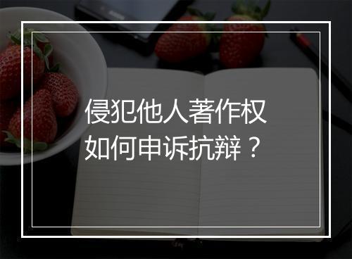 侵犯他人著作权如何申诉抗辩？