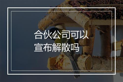 合伙公司可以宣布解散吗