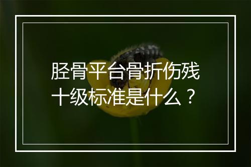 胫骨平台骨折伤残十级标准是什么？