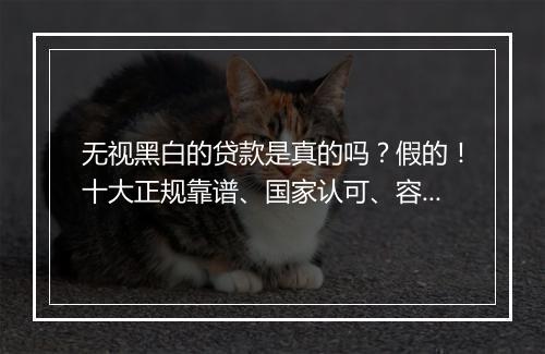 无视黑白的贷款是真的吗？假的！十大正规靠谱、国家认可、容易借款平台