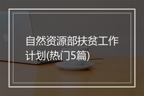 自然资源部扶贫工作计划(热门5篇)