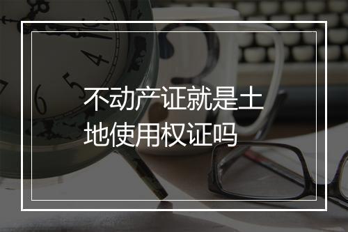 不动产证就是土地使用权证吗