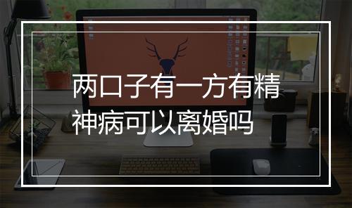 两口子有一方有精神病可以离婚吗