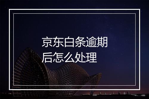 京东白条逾期后怎么处理