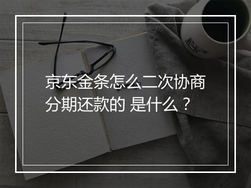 京东金条怎么二次协商分期还款的 是什么？