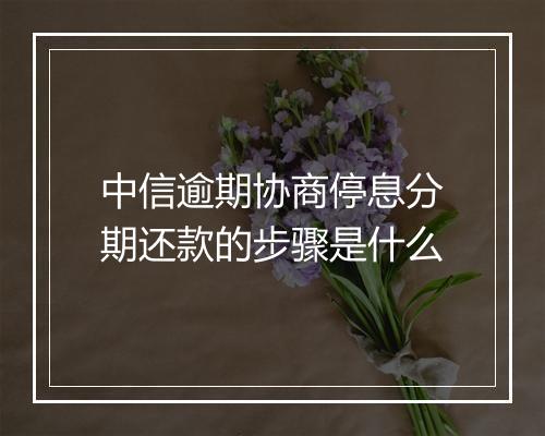 中信逾期协商停息分期还款的步骤是什么