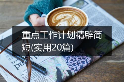 重点工作计划精辟简短(实用20篇)