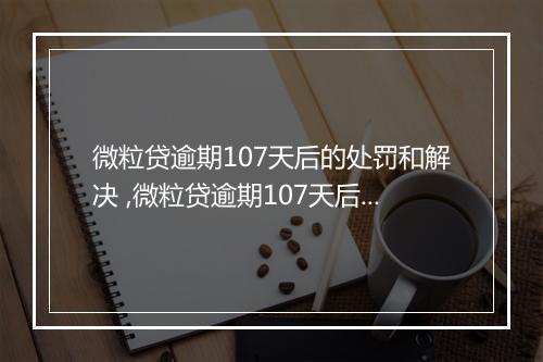 微粒贷逾期107天后的处罚和解决 ,微粒贷逾期107天后的后果和风险